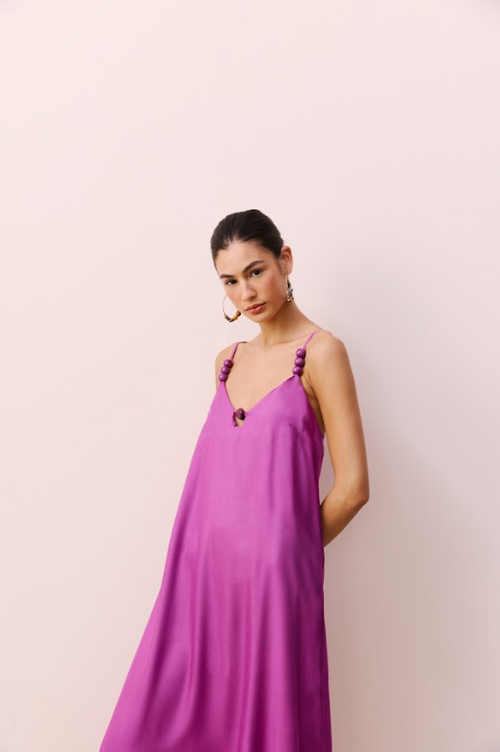 Tip Strap Long Dress - Black