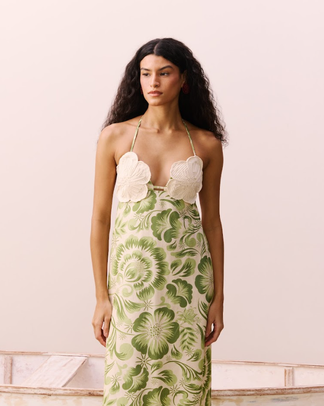 Flower Bra Rope Detail Dress