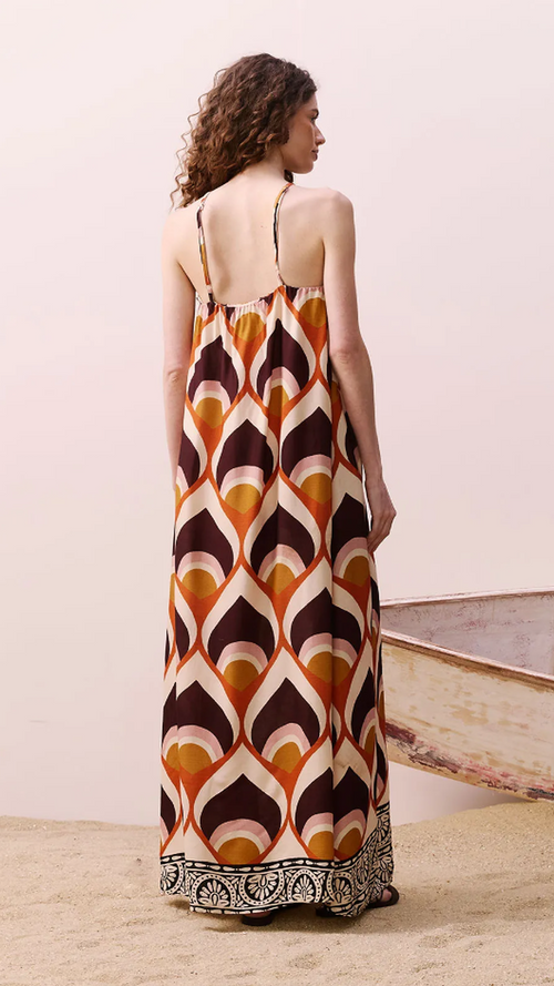 Long Dress W Beaded Neckline
