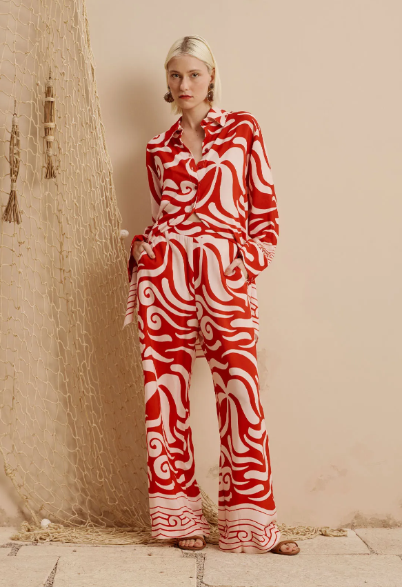 Elastic Waist Wide Leg Pants