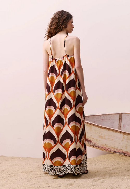 Long Dress W Beaded Neckline