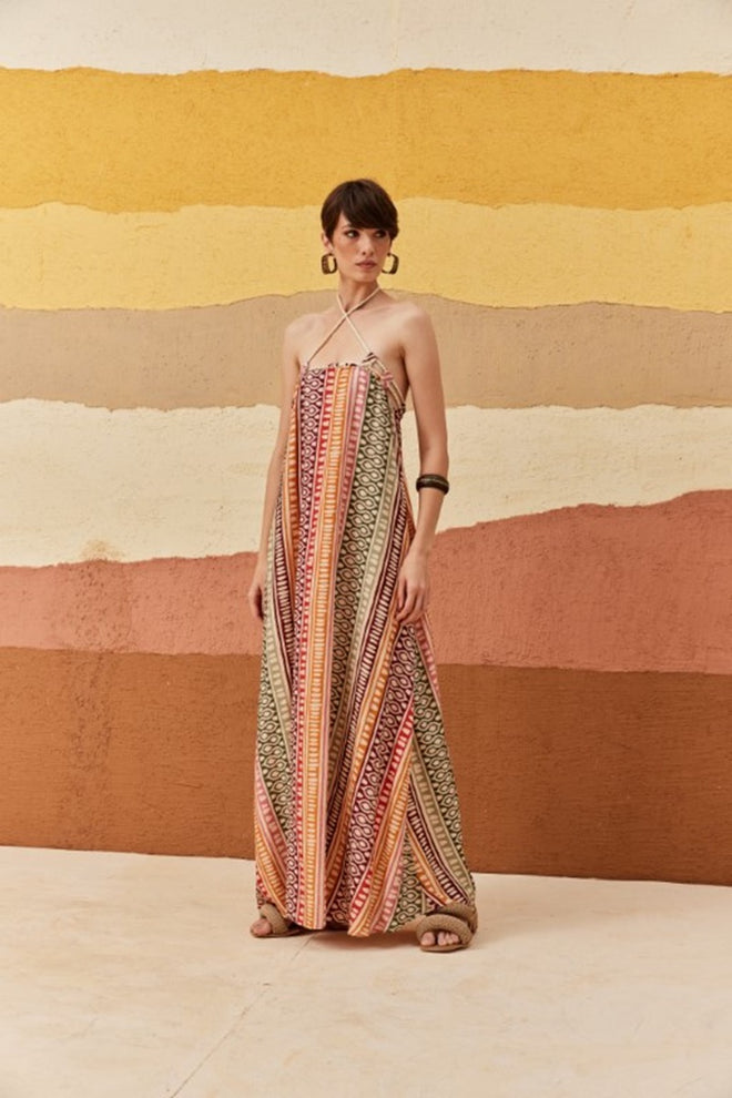 Neckline Cord Dress