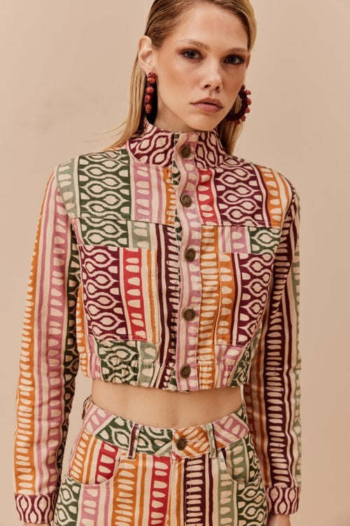Elastic Denim Jacket