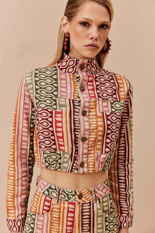 Elastic Denim Jacket