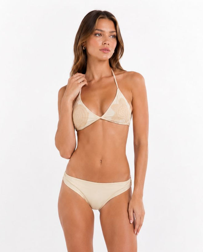 EMBROIDERED SHELL BIKINI TOP