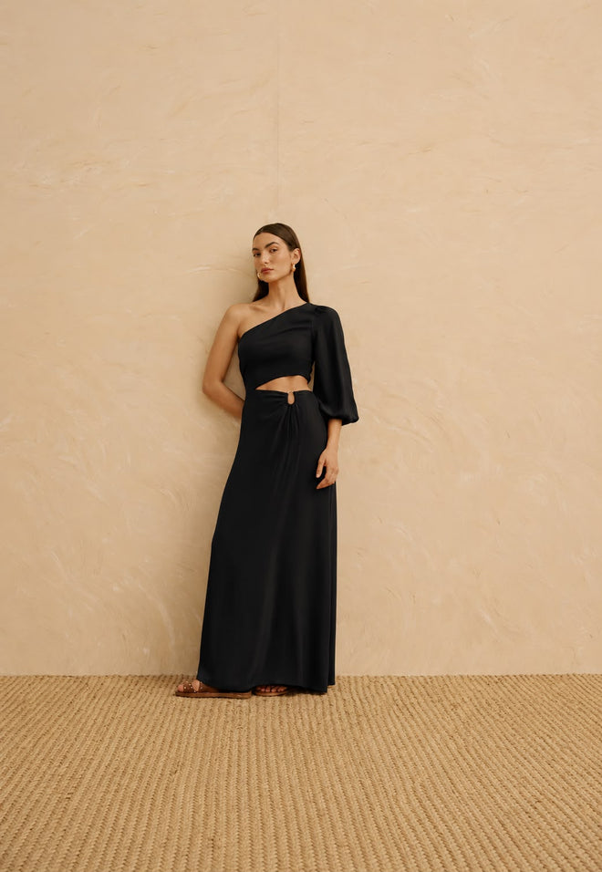 LONG DRESS W WAIST DETAIL