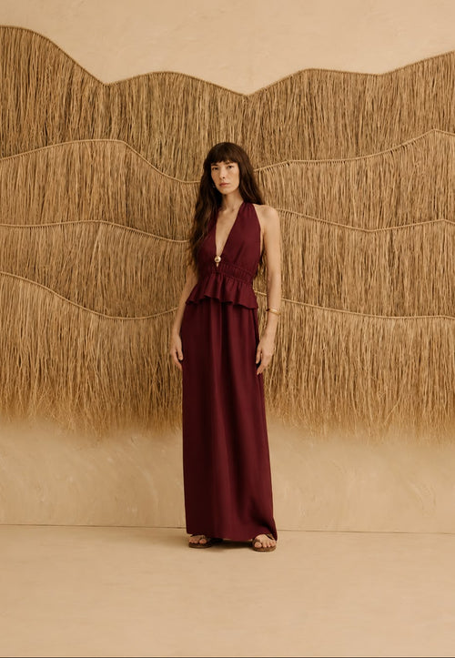 HALTER DRESS W GOLDEN HOOP