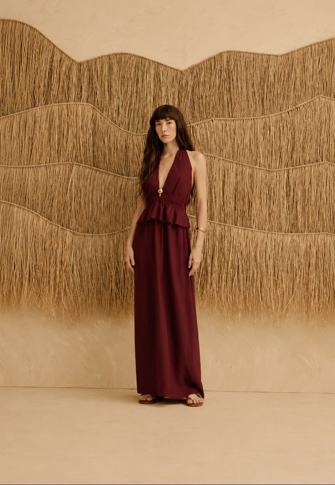 HALTER DRESS W GOLDEN HOOP