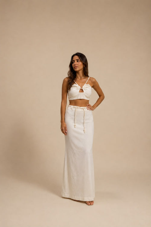 LONG SKIRT W ROPE BELT
