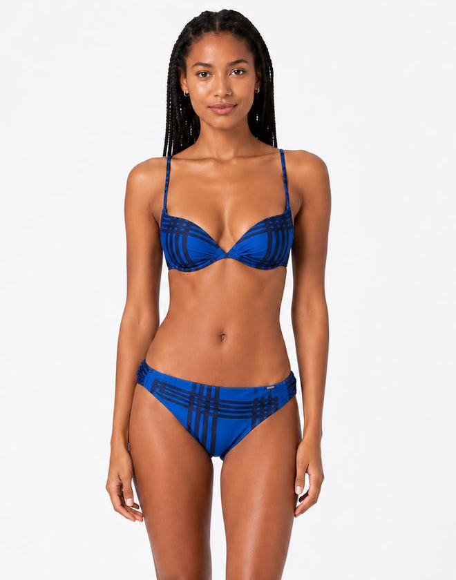 Graphic Thick Triangle Bikini - Royal