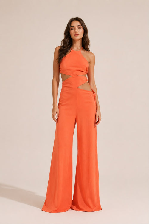 Jumpsuit Open Waist Orange