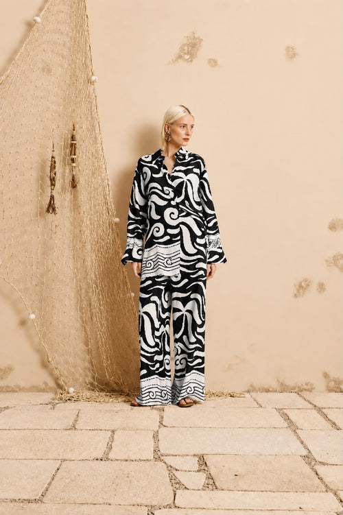 Elastic Waist Wide Leg Pants