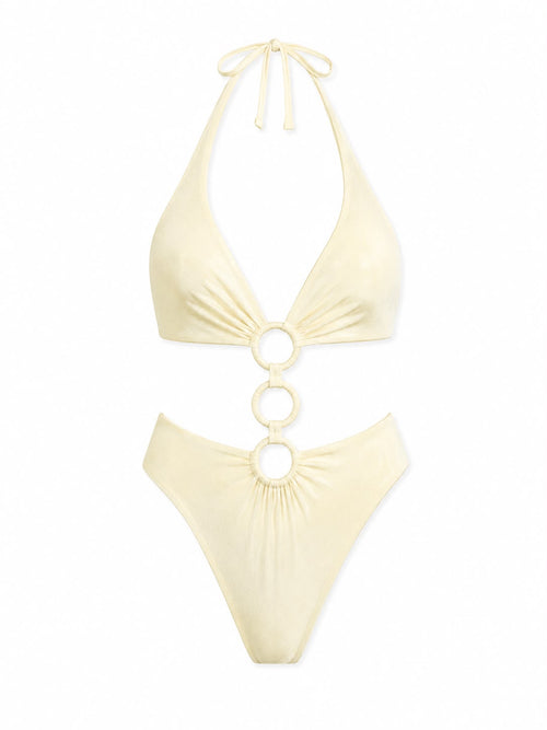 Cutout Off-White Swimsuit
