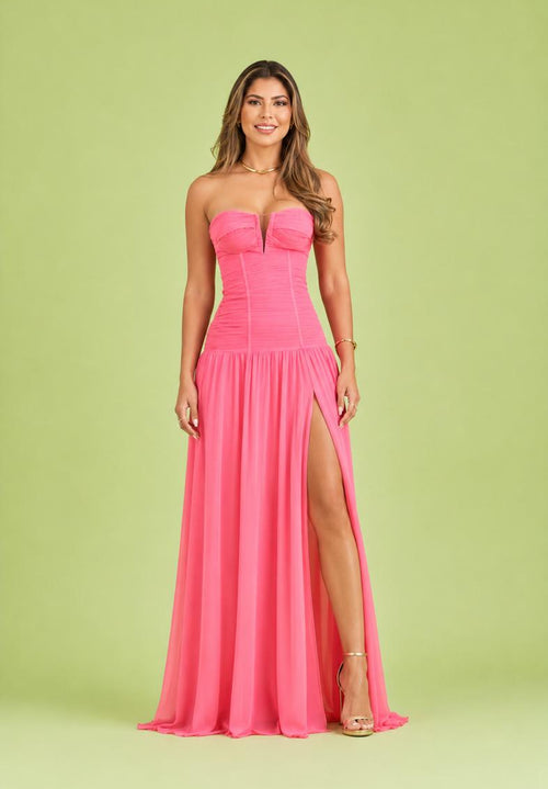DRAPEE DRESS PINK
