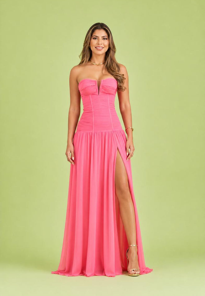 DRAPEE DRESS PINK