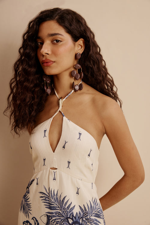 Fish Detail Long Dress