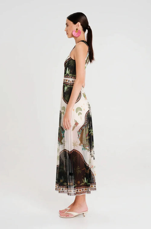 REPTILE LONG DRESS - Mesh