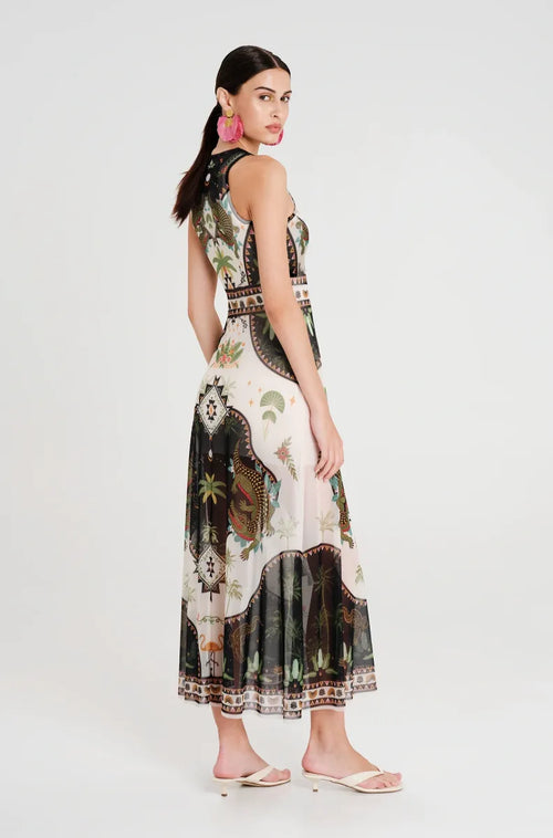 REPTILE LONG DRESS - Mesh