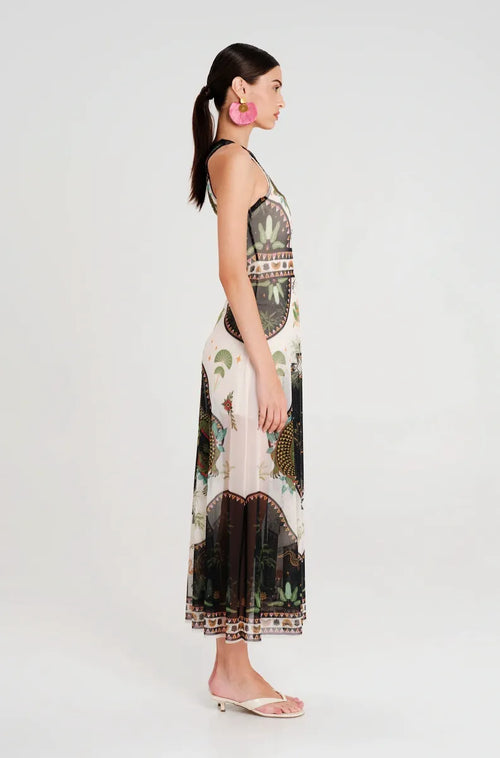 REPTILE LONG DRESS - Mesh