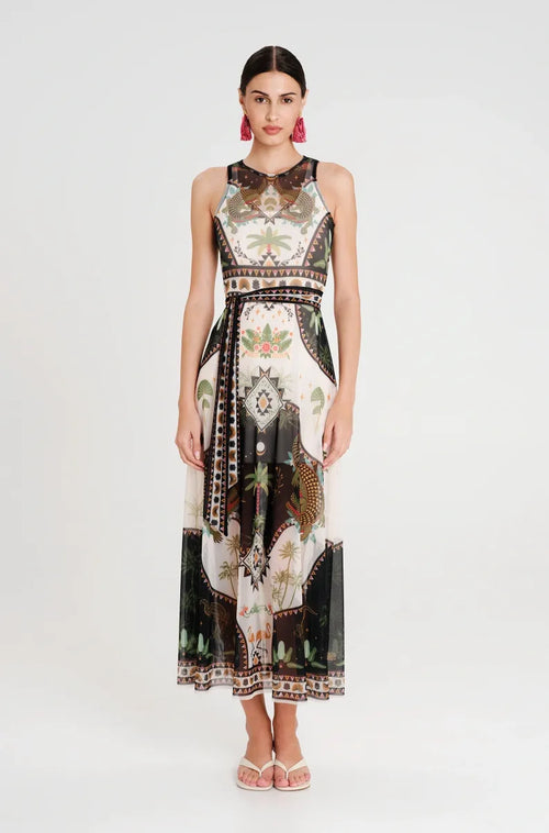 REPTILE LONG DRESS - Mesh