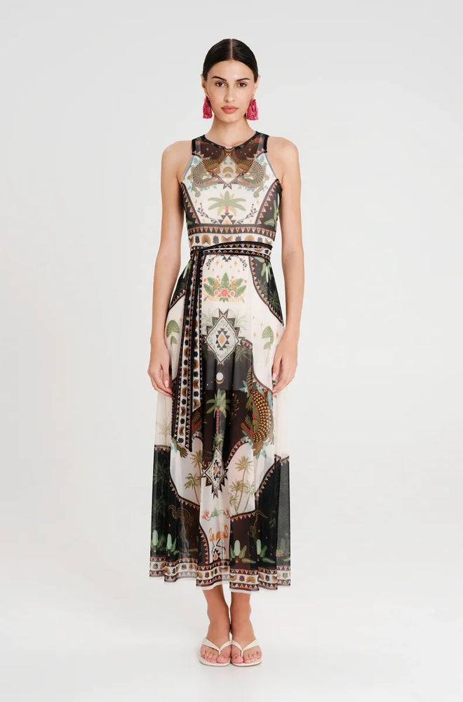 REPTILE LONG DRESS - Mesh