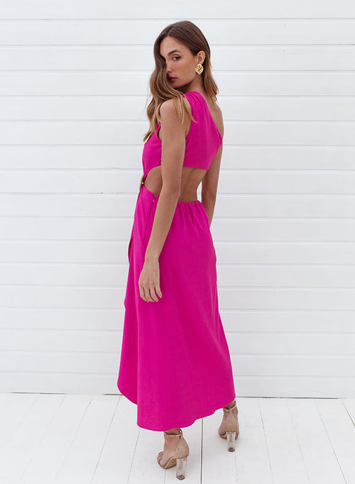 Midi Dress with Belt Rosa Barberry