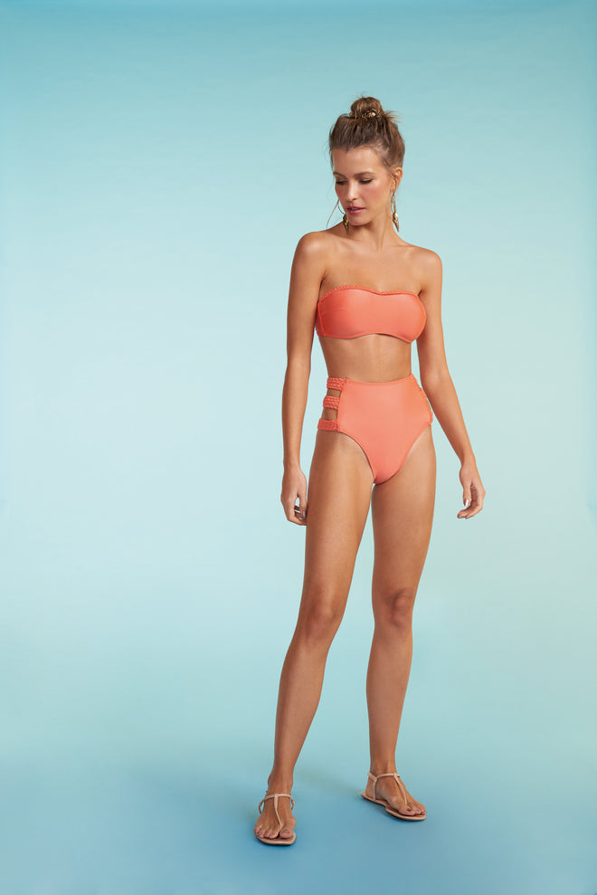 Bandeau Bikini Tranca Quintada-Coral