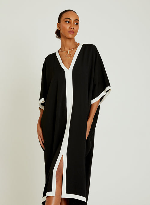 V NECK MIDI KAFTAN