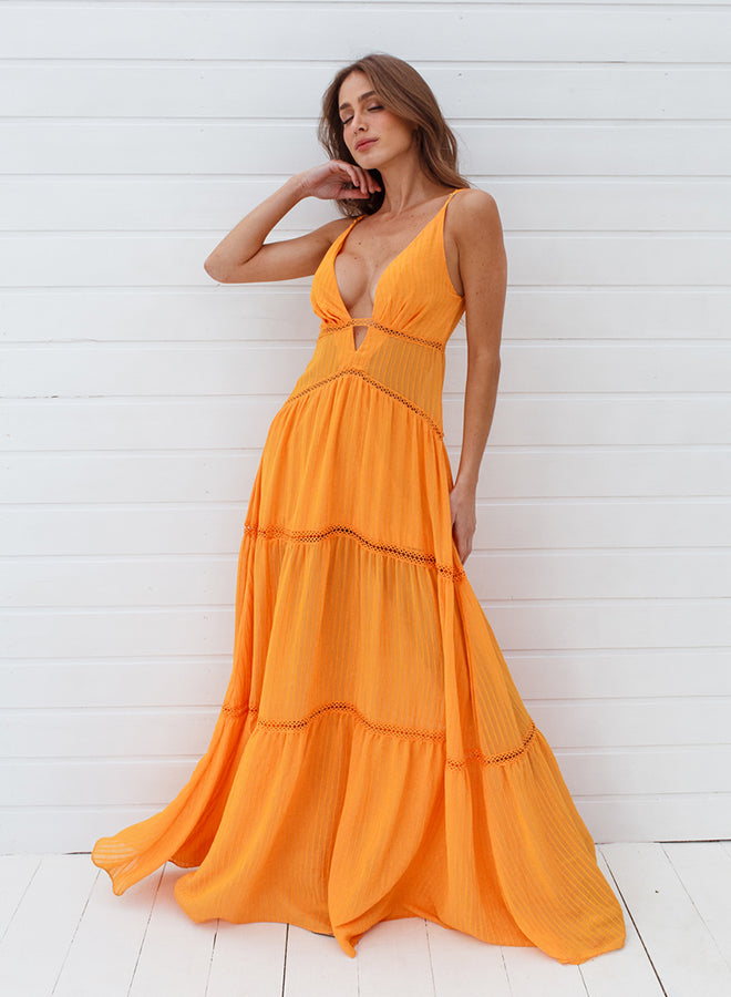 Long Dress Camadas Amarelo Joaquina