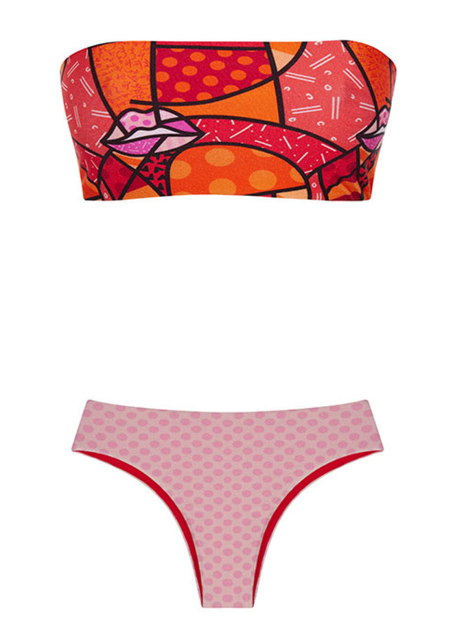 Bikini Devagrinho -  Mixed Print Red Top